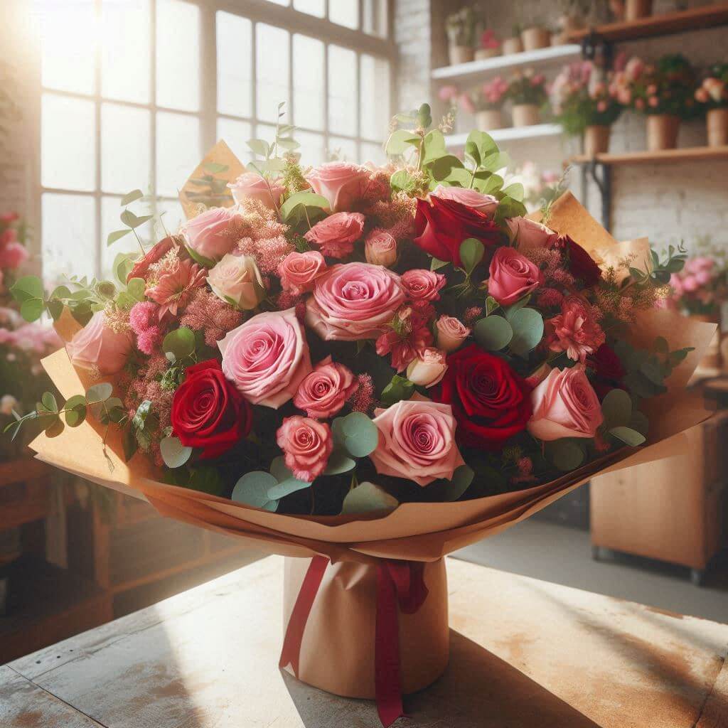 Valentine's Day Wrapped Bouquet