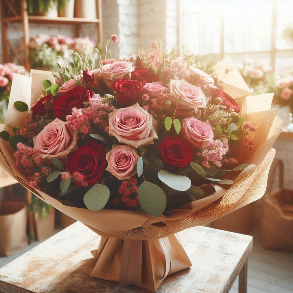 Valentine's Day Wrapped Bouquet