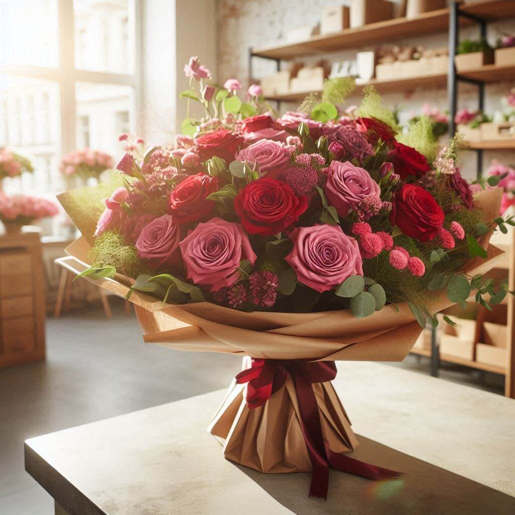 Valentine's Day Wrapped Bouquet